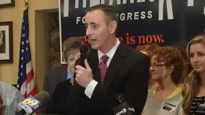 Brian Fitzpatrick declaring victory in the primary election. Credit: Erich Martin/LevittownNow.com
