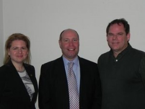 Meredith Mueller, BTSD Superintendent Samuel Lee and Thomas Delaney. (Bristol Township School District)