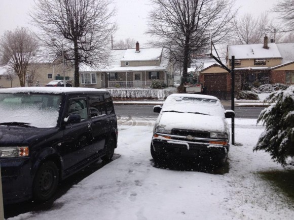The view out Jeanie Battista's front door. She said she's looking forward to spring. (Jeanie Battista)