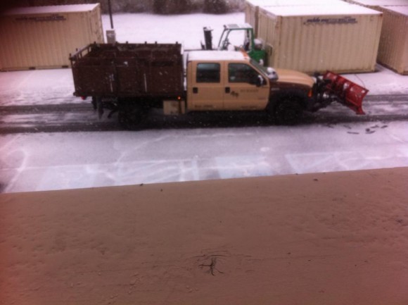 Snow/slush removal operations. (Kimberly Gallagher-Barton)
