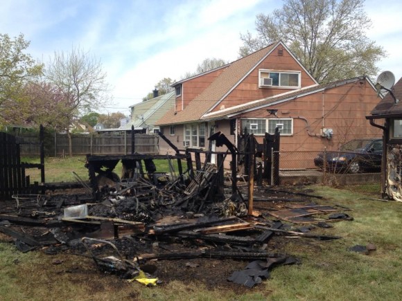 A photo of the destroyed shed. Credit: Submitted