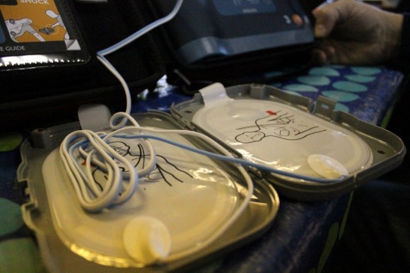 The device's pads. Credit: Tom Sofield/LevittownNow.com