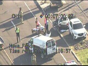 An image of the crash posted by FOX 29 on Twitter. Credit: Twitter.com/Fox29Philly