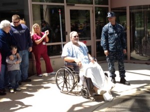 A photo of the reunited father and son Sunday at St. Mary Medical Center. Credit: St. Mary Medical Center