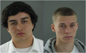 Tyler Wachter and Ryan Adams in their post-prom mugshots. Credit: Bucks County Department of Corrections