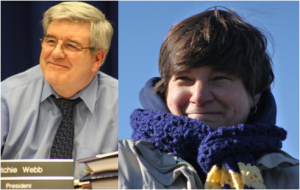 Board President Richie Webb and Neshaminy Federation of Teachers President and district teacher Louise Boyd Credit: Tom Sofield/LevittownNow.com
