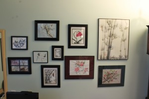 Some of Champine's paintings inside his house. Credit: Tom Sofield/LevittownNow.com