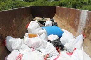 One of several dumpster for recyclables.  Credit: Tom Sofield/LevittownNow.com