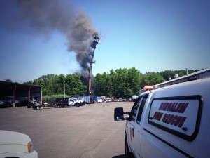 A photo of the fire. Credit: Twitter.com/Bensalem_Fire