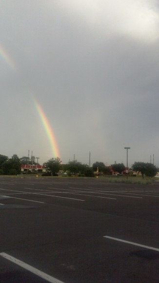 A double rainbow as seen from 888 in Bristol Borough Sunday evening. Credit: Jeff Bohen/LevittownNow.com