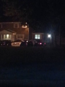 Police at the apartment complex executing their search warrant connected to the shooting. Credit: Stephanie Nicolette