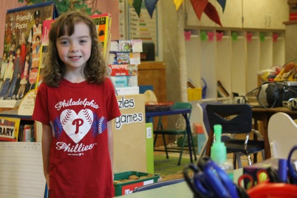 Evangeline Grotz, 5, is set to start kindergarten on Wednesday. Credit: Tom Sofield/LevittownNow.com