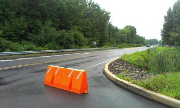 Trenton Road was closed in Middletown. Credit: Tom Sofield/LevittownNow.com