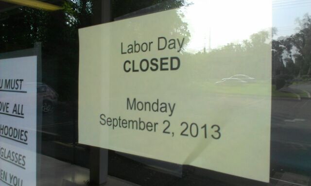 Open, Closed Guide for Labor Day 2013