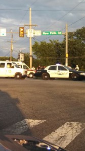Police and emergency medical service crews at the scene of the crash. Credit: Patricia Little-Secoolish/Submitted