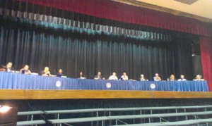 The board Tuesday night. Credit: Tom Sofield/LevittownNow.com