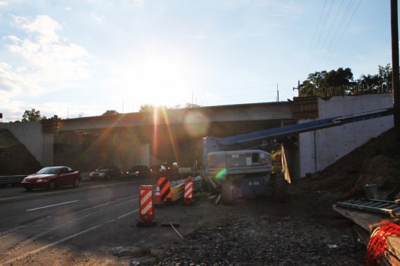 Crews are currently working on northbound lanes of the bridge. Credit: Tom Sofield/LevittownNow.com