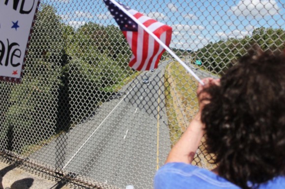 The woman's efforts were targeted at motorist along I-95. Credit: Tom Sofield/LevittownNow.com