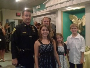 Bucks County Deputy Sheriff James Mitchell with his family at awards presentation Wednesday Night