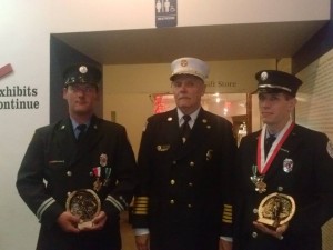 Capt. James Burnett, Chief Slack and Lt Ziegelhofer after the ceremony
