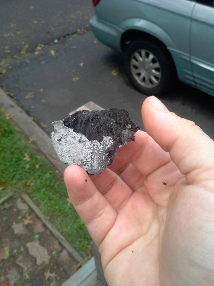 Another photo of ash in Croydon. Credit: Connie Zerambo/Submitted