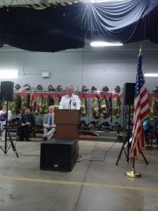 At the ceremony spoke about the spiritual nature of being a firefighter  Jeff Bohen LevittownNow.com 