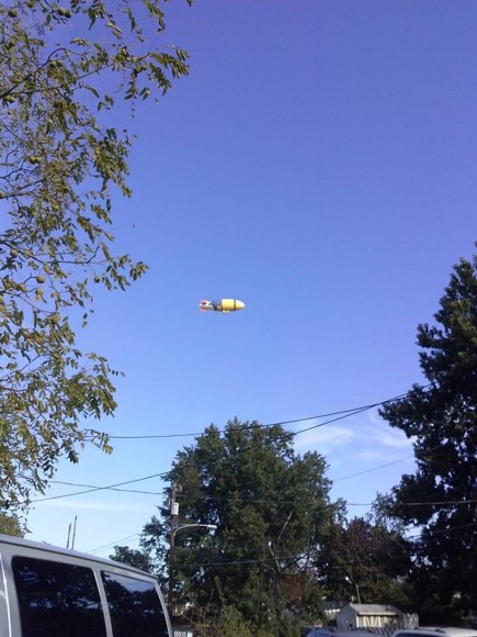 “Despicablimp over Bristol on Thursday.  Credit:Jeff Bohen/LevittownNow