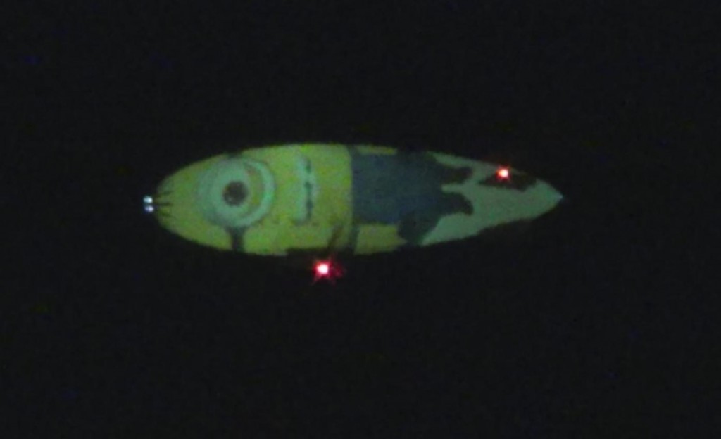 Minion Blimp Cruises Over Levittown