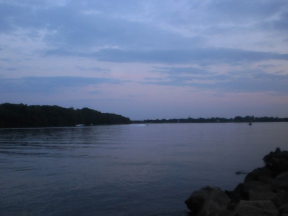 The river-front views at the Bristol Wharf should provide excellent viewing for Friday night's launch. Credit: Jeff Bohen/LevittownNow.com