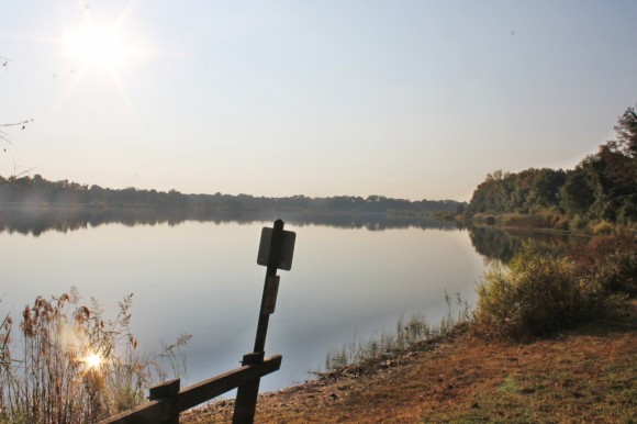 A view of the lake at the well-maintained park.  Credit: Tom Sofield/LevittownNow.com