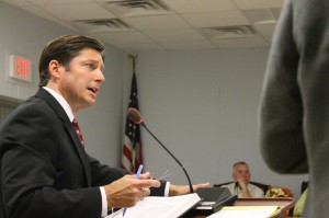 Project solicter Tim Duffy at the zoning hearing. Credit: Tom Sofield/LevittownNow.com