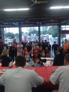 Crowd Looks on at 3rd Annual Edgely Wing Bowl 