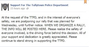 Message on Support the Tullytown Police Department Page; Credit: