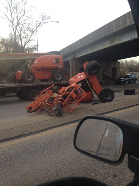 MUST SEE: Truck Misjudges Height of Overpass on 13