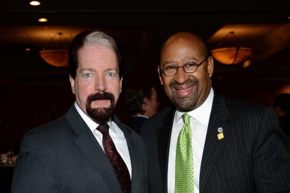 Lower Bucks County Chamber of Commerce President Dan Bates and Mayor Nutter. Credit: Lynn D. Goodwin/LBCC