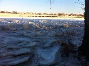 A photo of the ice jam in Morrisville Credit: Bo Ostrowski/Submitted