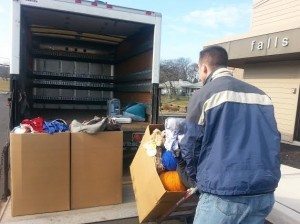 Contributed: Donations that came in are unloaded by Joe Gough, Trucking Supervisor ImpactThrift