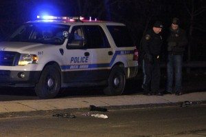 Police at the scene of the accident early Monday. Credit: Tom Sofield/LevittownNow.com
