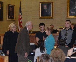 Pat Bachtle being sworn into office. Credit: County of Bucks