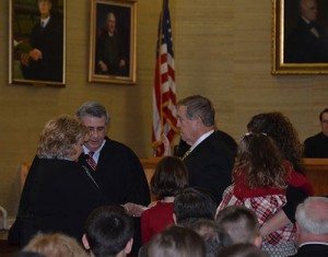 Edward "Duke" Donnelly being sworn in. Credit: County of Bucks