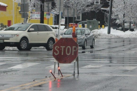 A temporary stop sign put up in Penndel. Credit: Tom Sofield/LevittownNow.com