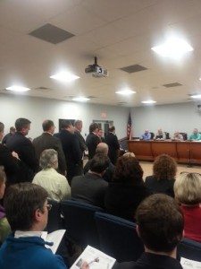 Applicants and their representatives being sworn in at  January's  Zoning Board Hearing  Credit: Jeff Bohen  LevittownNow.com  