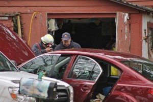 Fire investigators at the scene. Credit: Tom Sofield/LevittownNow.com
