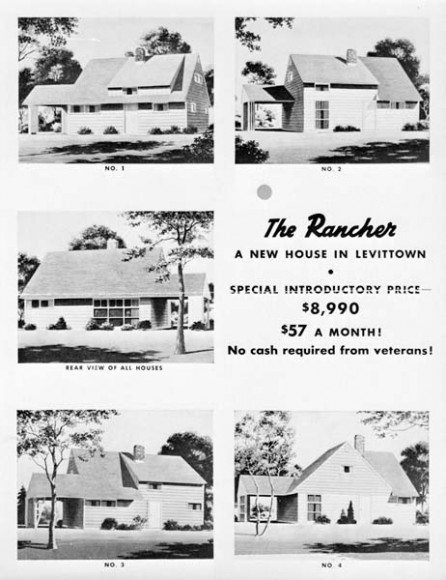 Introduced in 1953, the Rancher sold for $1,000 less than the Levittowner and included a second floor that could be finished into an extra bedroom. It proved especially popular with couples planning large families. Credit: