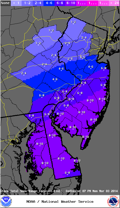 Snow Totals Lowered for Area