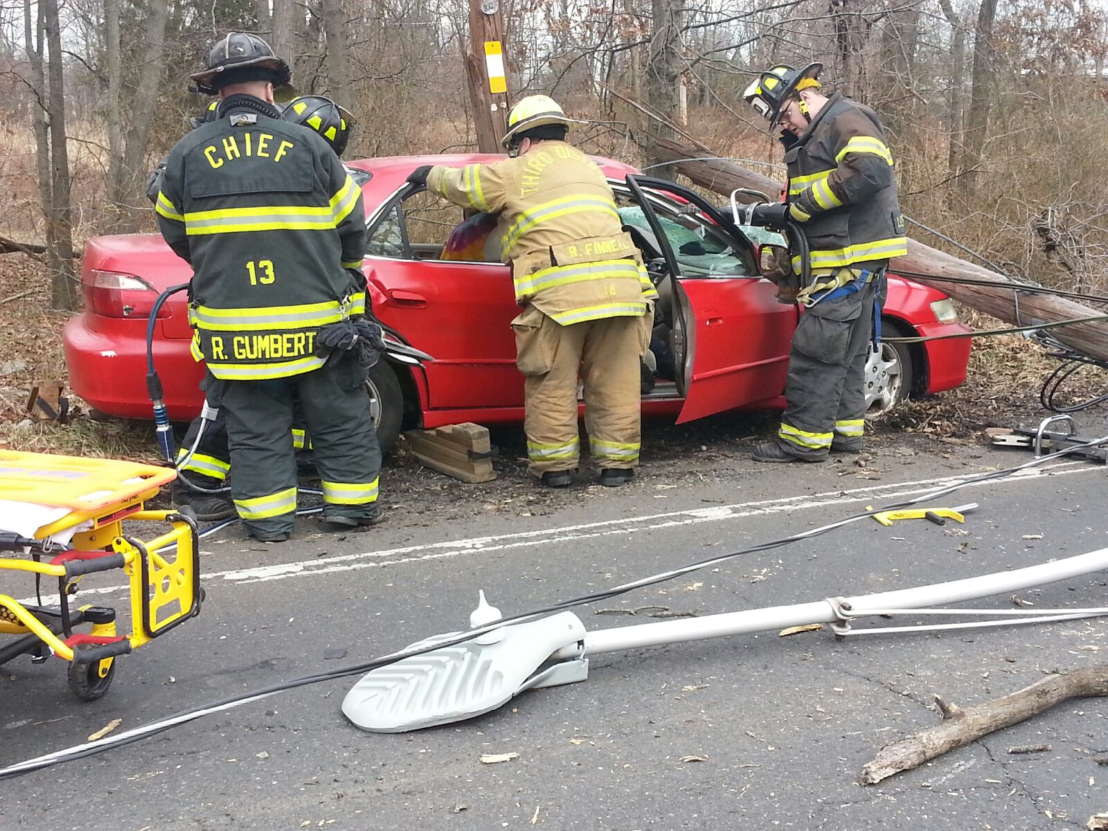 Firefighters Free Woman Trapped Following Accident