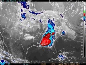 Contributed: Rain storm that's moving towards eastern seaboard is expected to bring 2-5 inched of rain to the area/ 