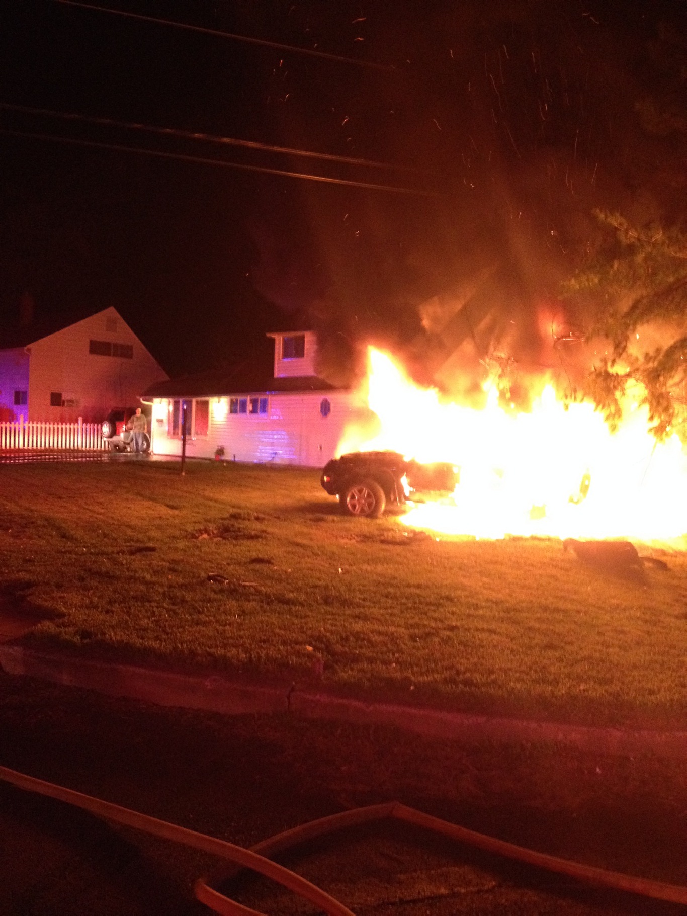 Fiery Crash Happens Along New Falls Road