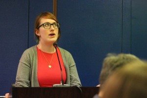 A Neshaminy student gives comment to the board. Credit: Tom Sofield/LevittownNow.com