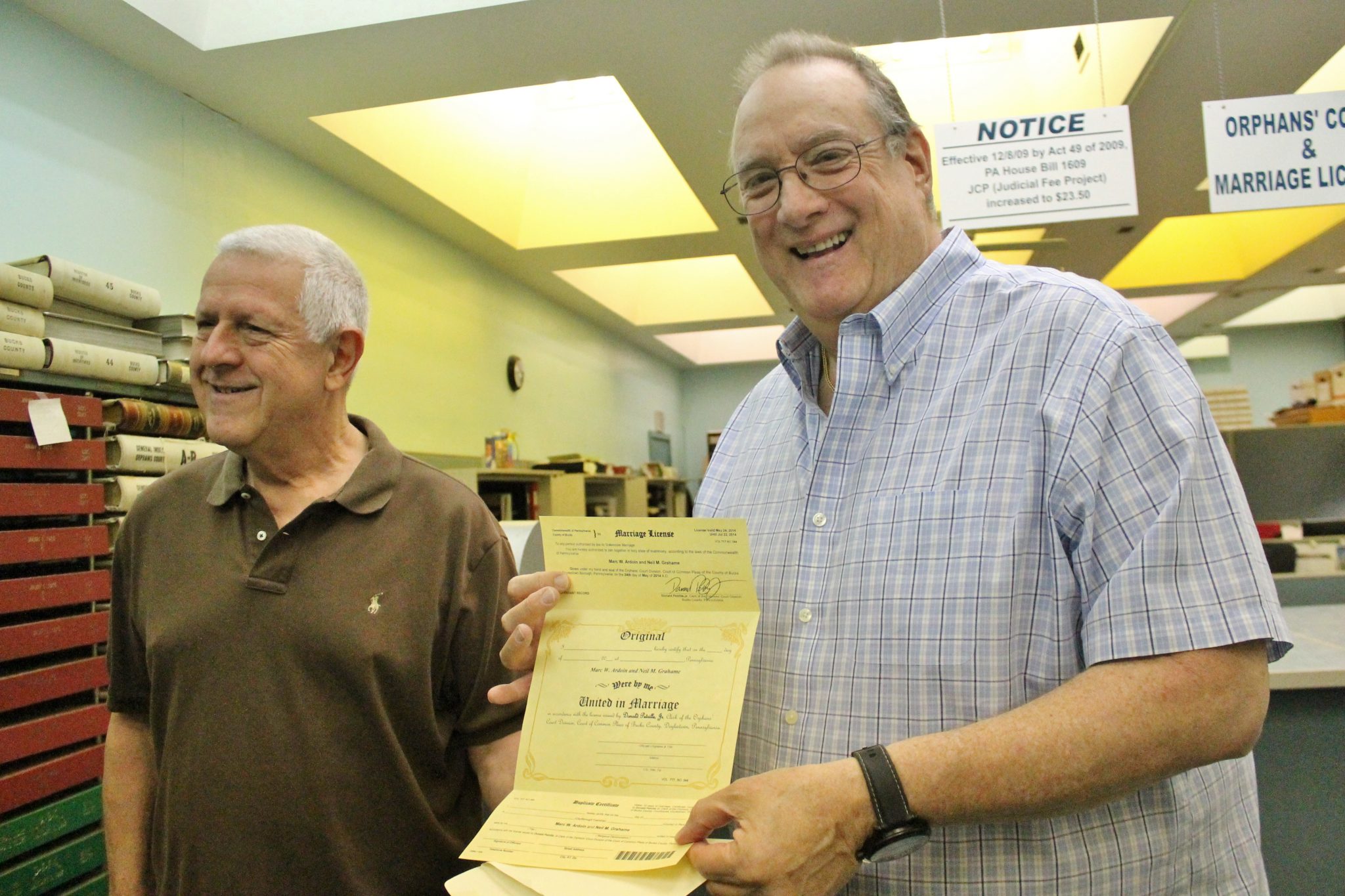 Same-Sex Couples in Levittown, Doylestown Get Marriage Licenses